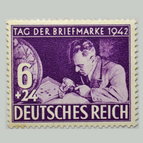 German Deutsches Reich 1942 Day of the Stamp 6+24Pfg - Violet