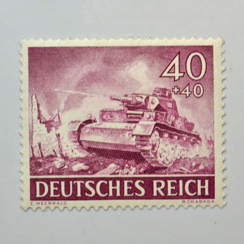 German Deutsches Reich 1943 Hero Memorial Day 40+40Pfg - Purple
