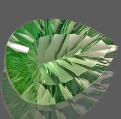 Fluorite 12.32ct Fresh Green  Pear Concave, Gemstone