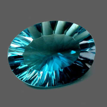 Fluorite 8.60ct Greenish Blue  Oval Concave, Gemstone