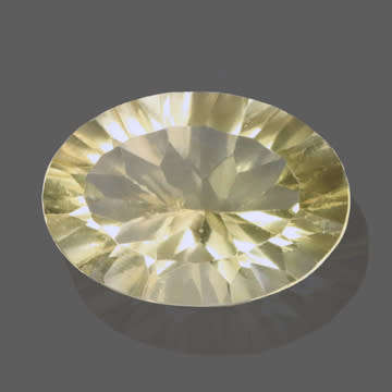 Fluorite 8.35ct Soft Yellow  Oval Concave, Gemstone