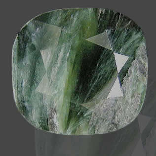 Seraphinite 7.47ct Multi Green  Cushion, Gemstone