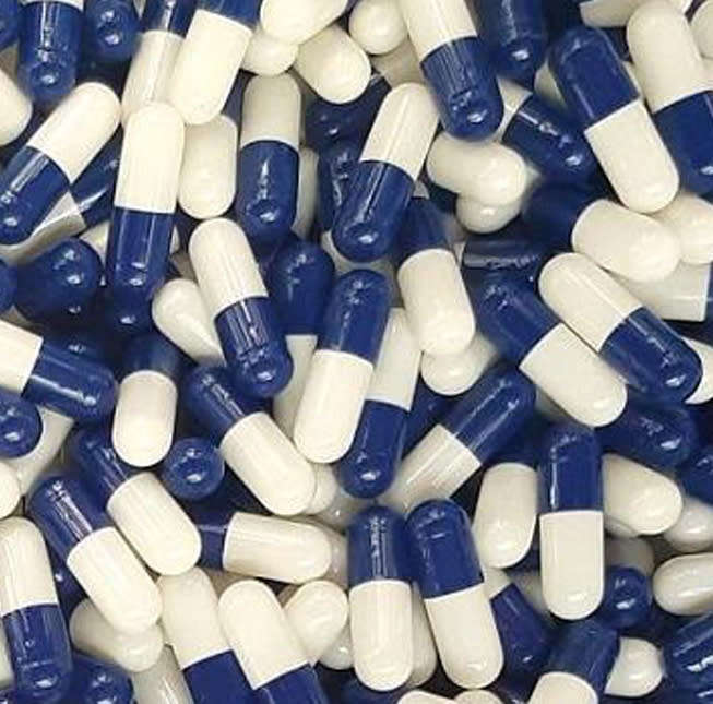 5000 x Empty Gelatin Capsules Size 0 Dark Blue/White ( Please Confirm Stock )