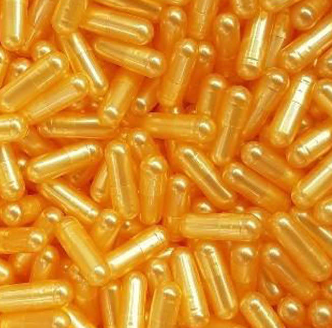 1000 x Empty Gelatin Capsules Size 00 Pearl Gold ( Please Confirm Stock )