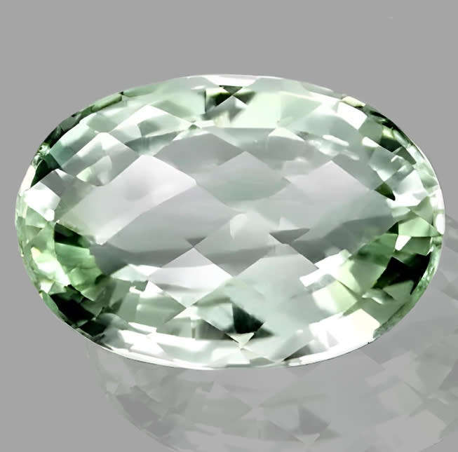 Prasiolite (Green Amethyst) 11.20ct  Green Oval Checker, Gemstone