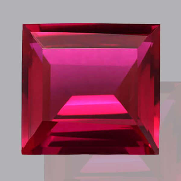 Topaz 6.36ct Raspberry Red/Pink Colour  Fancy/Square, Gemstone