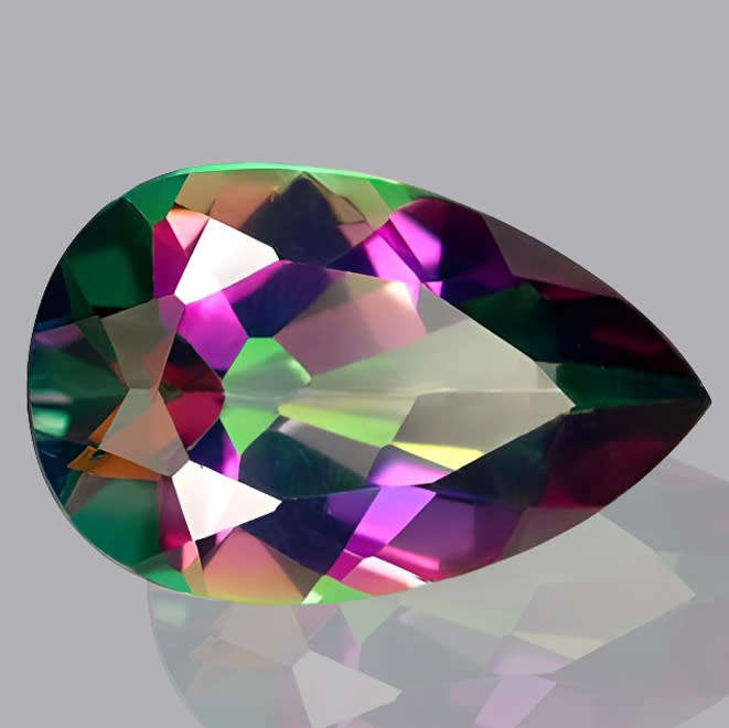 Topaz Mystic 7.08ct Multi Colour Pear, Gemstone