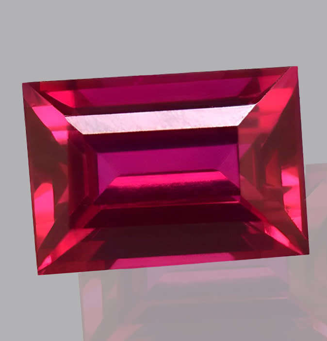 Topaz 6.69ct Raspberry Red/Pink Colour  Baguette, Gemstone