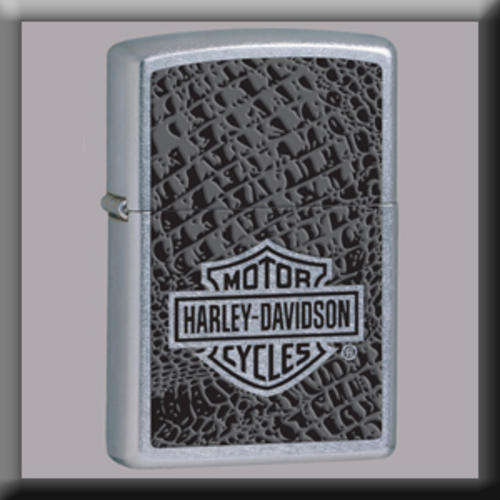 Genuine Harley Davidson Street Chrome with texture, Zippo pocket lighter