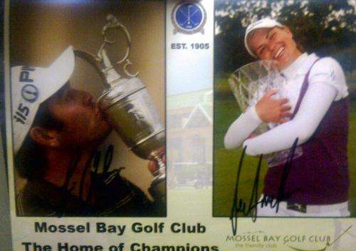 Amazing and RARE! Original signed photo of Louis Oosthuizen and Lee Anne Pace