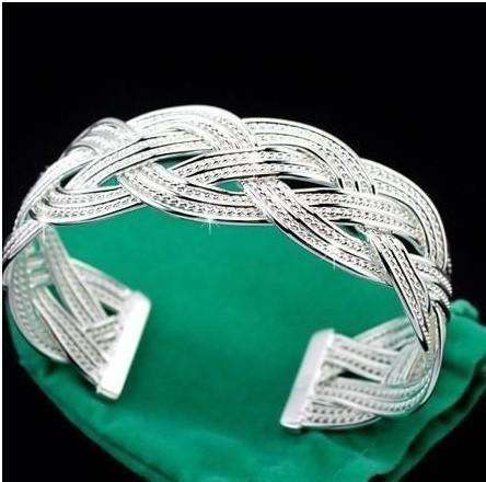 Meshy Net Link Women Men Gift Bracelet Bangle Silver