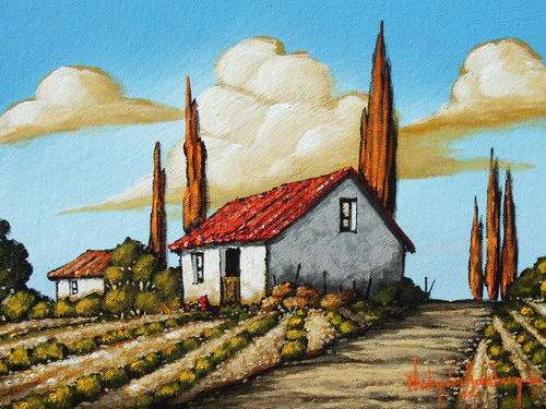 House on the Hill.ORIGINAL PAINTING BY NICKY VAN RENSBURG.400X300MM!