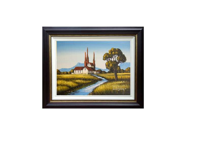 Little Stream.ORIGINAL PAINTING BY NICKY VAN RENSBURG.VALUE R3400.450X300MM