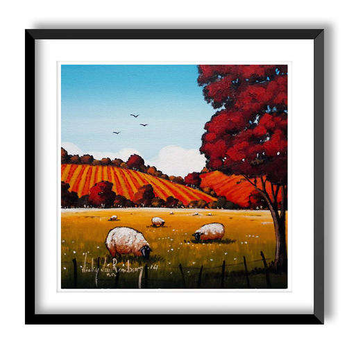 Farm Yard - AN ORIGINAL NICKY VAN RENSBURG PAINTING 300 x 300 MM (Value R3000)