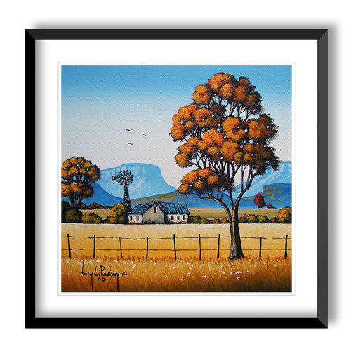 The Farm - AN ORIGINAL NICKY VAN RENSBURG PAINTING 300 x 300 MM (Value R 3000)