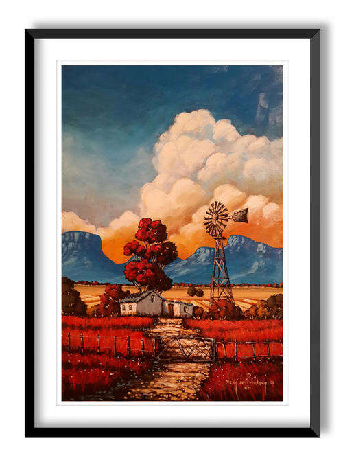 The Windmill - AN ORIGINAL NICKY VAN RENSBURG PAINTING 600 x 400 MM (Value R 4600)