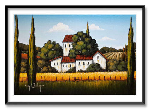 Tuscan Villa - AN ORIGINAL NICKY VAN RENSBURG PAINTING 600 x 400 MM (Value R 5100)
