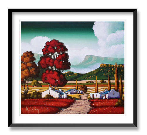 Green Skies - AN ORIGINAL NICKY VAN RENSBURG PAINTING 500 x 450 MM (Value R 4800)
