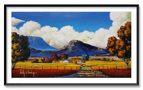 Mountain View - AN ORIGINAL NICKY VAN RENSBURG PAINTING 600 x 330 MM (Value R 4200)