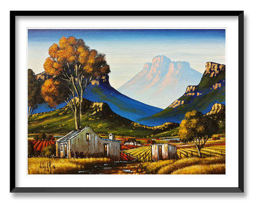 FARM - AN ORIGINAL NICKY VAN RENSBURG PAINTING 450 x 350 MM (Value R 4900)