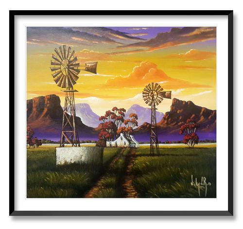 SUNSET DREAMS - AN ORIGINAL NICKY VAN RENSBURG PAINTING 500 x 450 MM (Value R 5200)