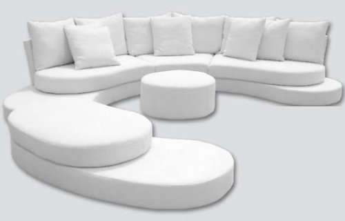 Bonded Leather Half Moon Lounge Suite (1 day left)