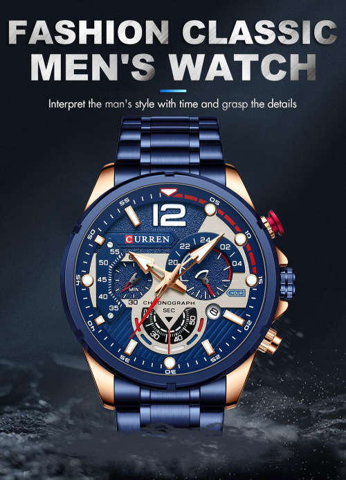 CURREN 8395 SIX PIN BAND MEN`S WATCH
