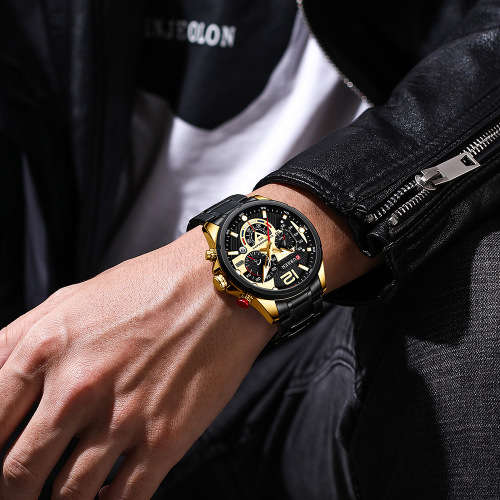 CURREN 8395 SIX PIN BAND BLACK MEN`S WATCH