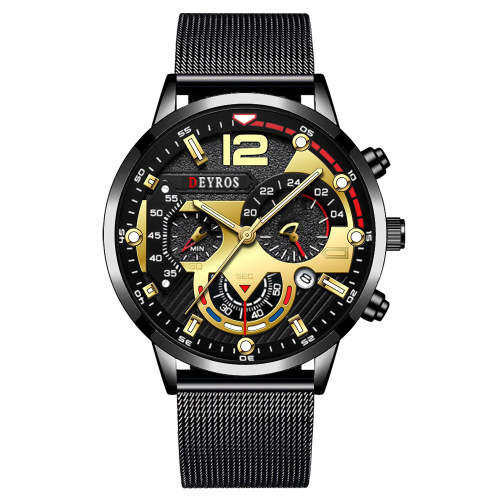 Mens Luxury Watch Mesh Belt Quartz
