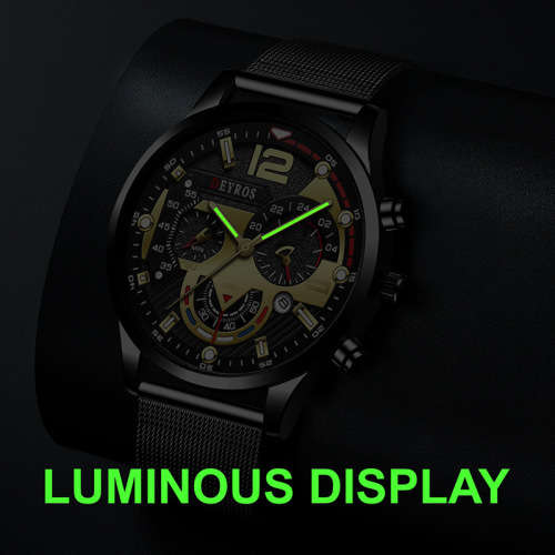 Mens Luxury Watch Mesh Belt Quartz