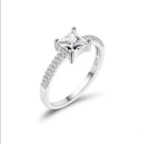 925 Sterling Silver 3A CZ Wedding / Engagement Ring - Stamped