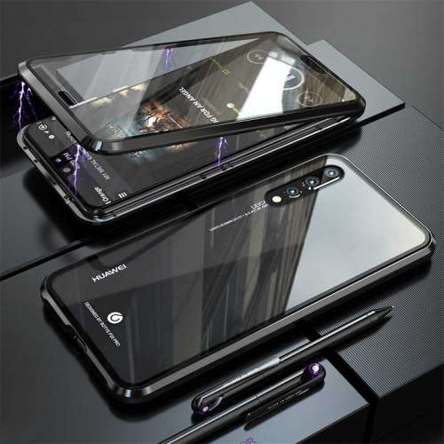360° Magnetic Metal Case Front+Back Glass Cover For Huawei P20 Lite/P30 Lite/P40 Lite/P30 Pro/Mate 2