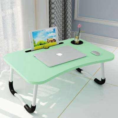 Multi-Purpose Foldable Laptop Table with Cup Holder and iPad/Tablet Slot