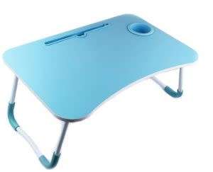 Multi-Purpose Foldable Laptop Table with Cup Holder and iPad/Tablet Slot