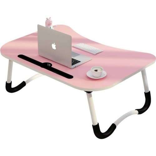 Multi-Purpose Foldable Laptop Table with Cup Holder and iPad/Tablet Slot