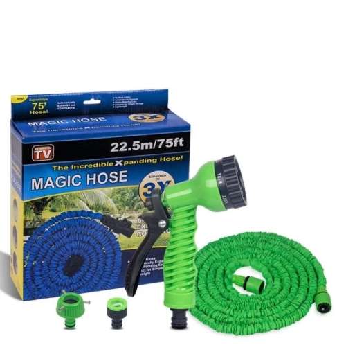 25/50/75/100FT Expandable Flexible Garden Water Hose Spray Gun Nozzle Washing Car Flower Watering