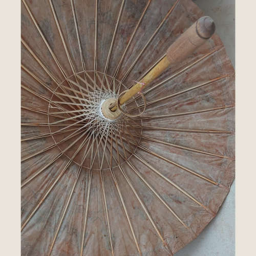 Small Vintage Japanese Bamboo & Rice Paper Parasol