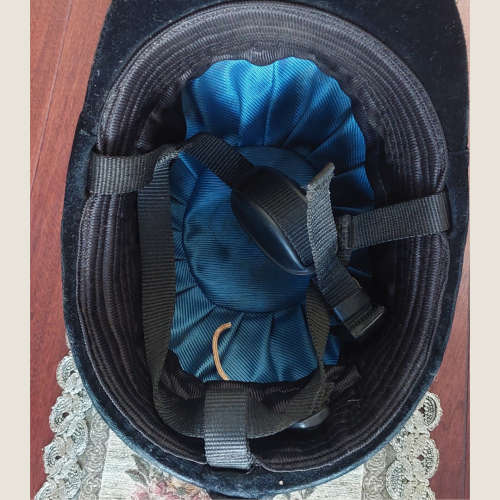 Vintage Black Velvet Horse Riding Helmet