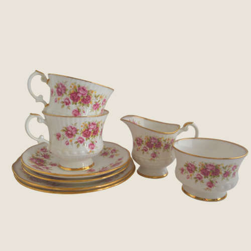 Vintage Elizabethan Queens Rose Tea for Two set