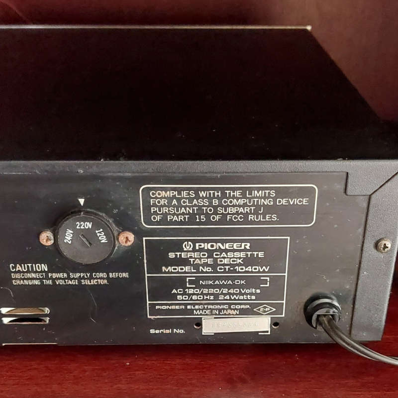 Vintage (1984) Pioneer CT-1040W Double Cassette Tape Deck