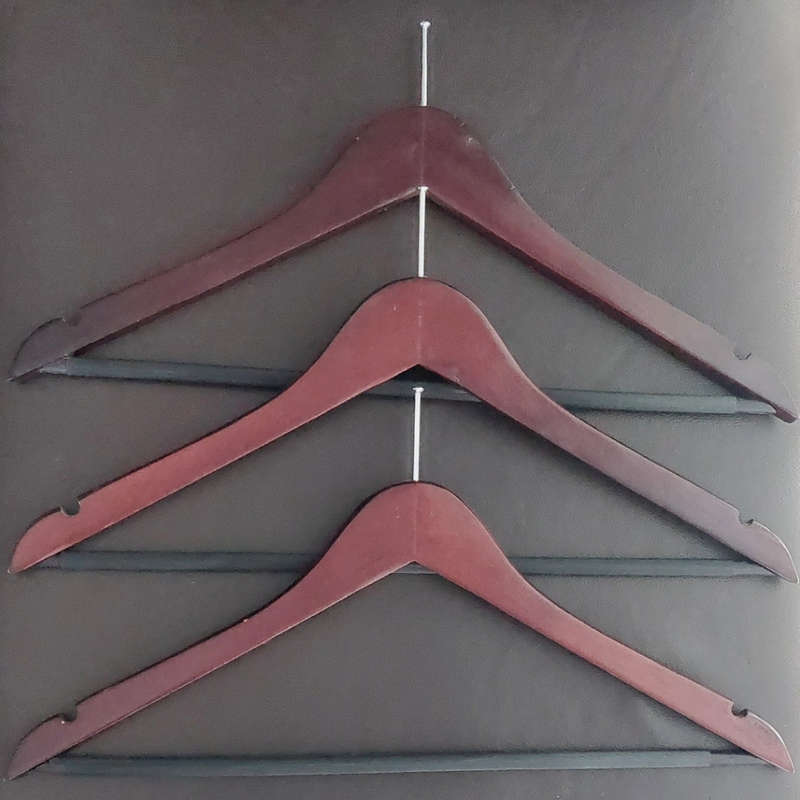 Dark Wood Anti Theft Curved Hangers