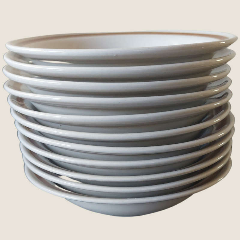 Twelve Mid Century Cream Dessert Bowls