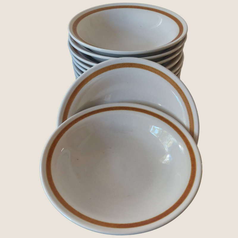 Twelve Mid Century Cream Dessert Bowls