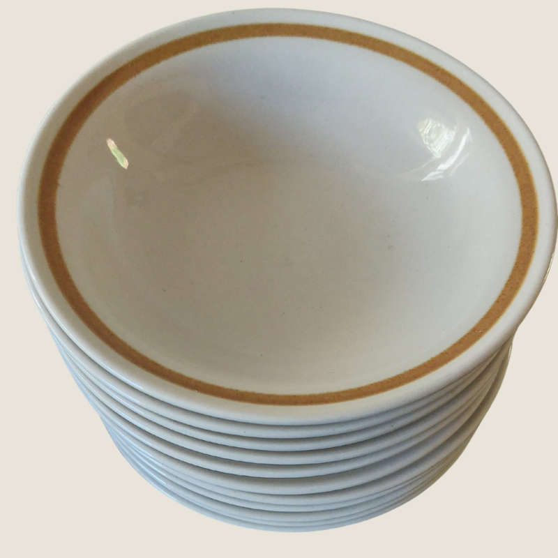 Twelve Mid Century Cream Dessert Bowls