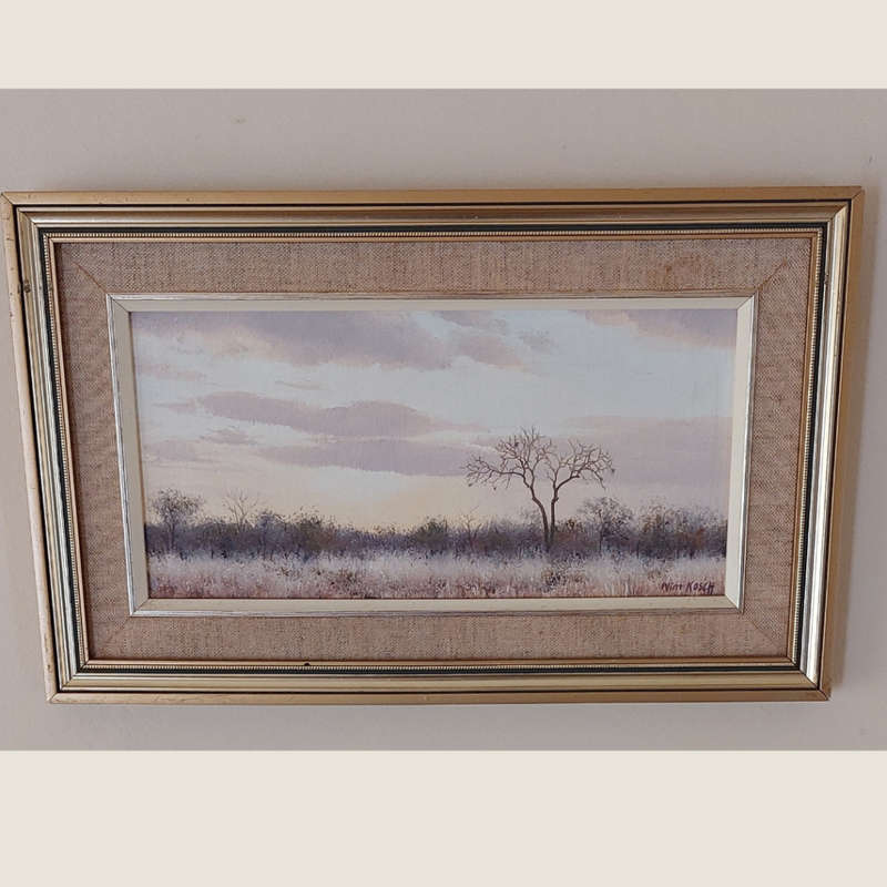 African Landscape Oil Painting with Bushveld Tree by Wim Kosch