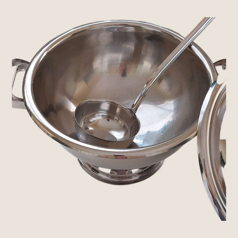 Stainless Steel Mirror Finish Soup Tureen with Ladle