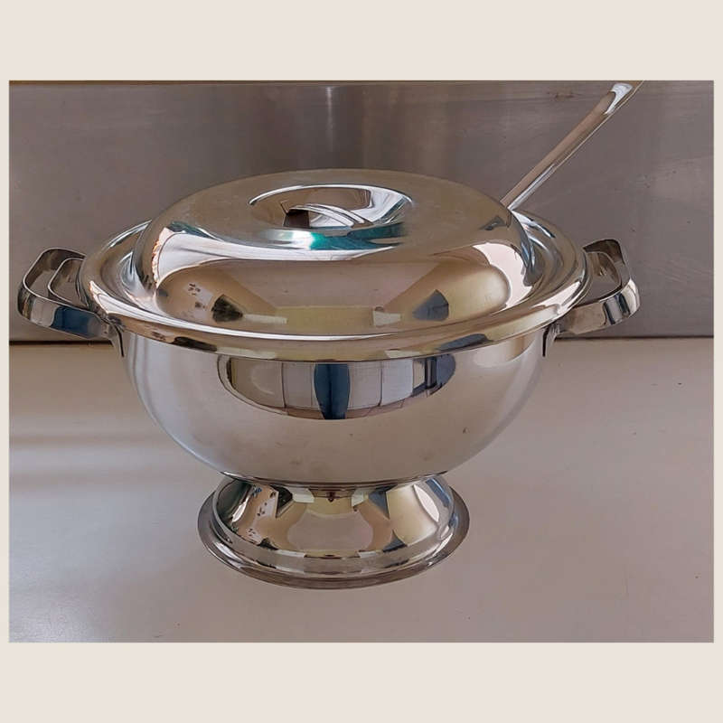 Stainless Steel Mirror Finish Soup Tureen with Ladle