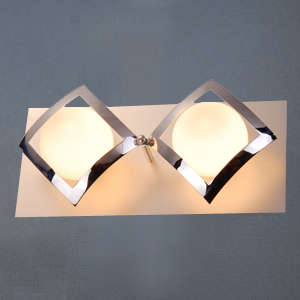 MODERN 2LIGHT CHROME AND ALUM FINISH SUITABLE FOR BATH/LOO