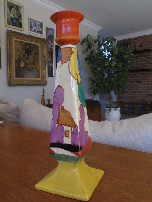 Clarice Cliff candlestick holder