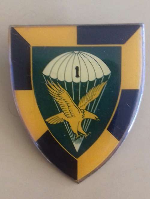 1 Parachute Battalion ...Right Arm Flash .one pin missing ...front is mint condition 100% original
